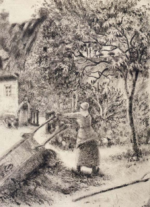 Camille Pissarro Woman emptying a wheelbarrow